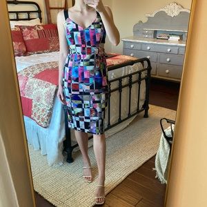 Milly Cubist Cutout Bodycon Sheath Dress Size 6